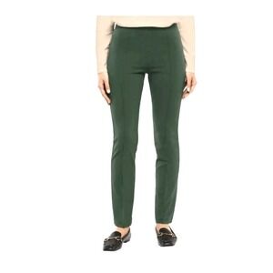 Banana Republic Forrest Green Ponte Pant Slim Leg Pintuck Seam Womens Medium NWT